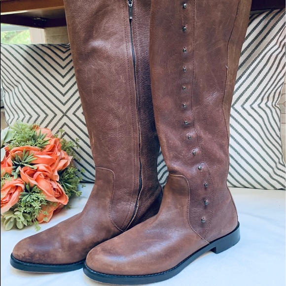 Cole Haan Brown Leather Riding Boots - Picture 2 of 16